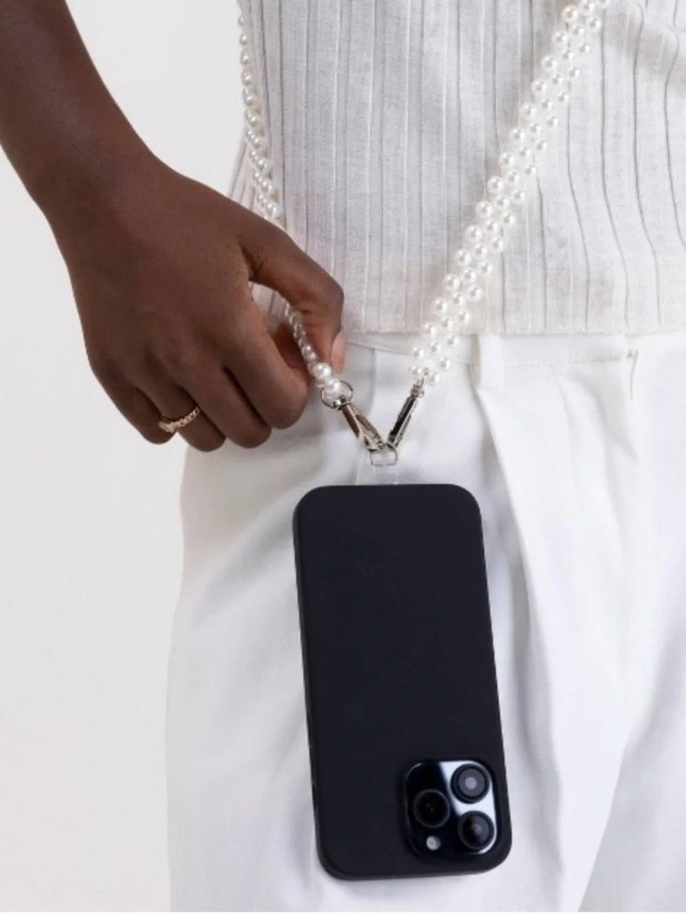 HELLO LUXE NWT Phone Crossbody Strap - Double Pearl Weave
